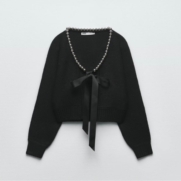 Zara Sweaters Zara Knitwear Pearl Cardigan Poshmark